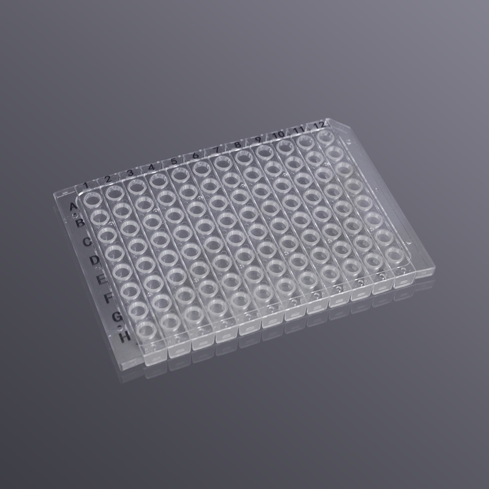 96 well PCR plate, Semi-skirted, clear, segmented