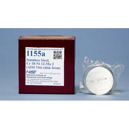 NIST, 1155a, Stainless Steel (Cr 18 Ni 12 Mo 2)(AISI 316), disk