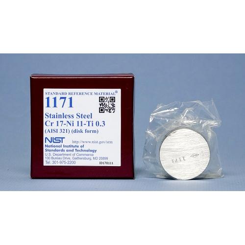 NIST, 1171, Stainless Steel Cr 17-Ni 11-Ti 0.3 (AISI 321), disk