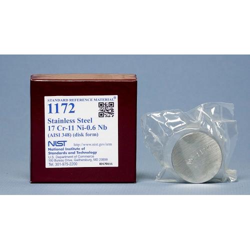 NIST, 1172, Stainless Steel Cr 17-Ni 11-Nb 0.6 (AISI 348), disk