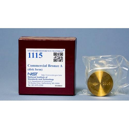 NIST, 1115, Commercial Bronze Standard for Optical Emission and X-ray Spectroscopic Analysis, disk