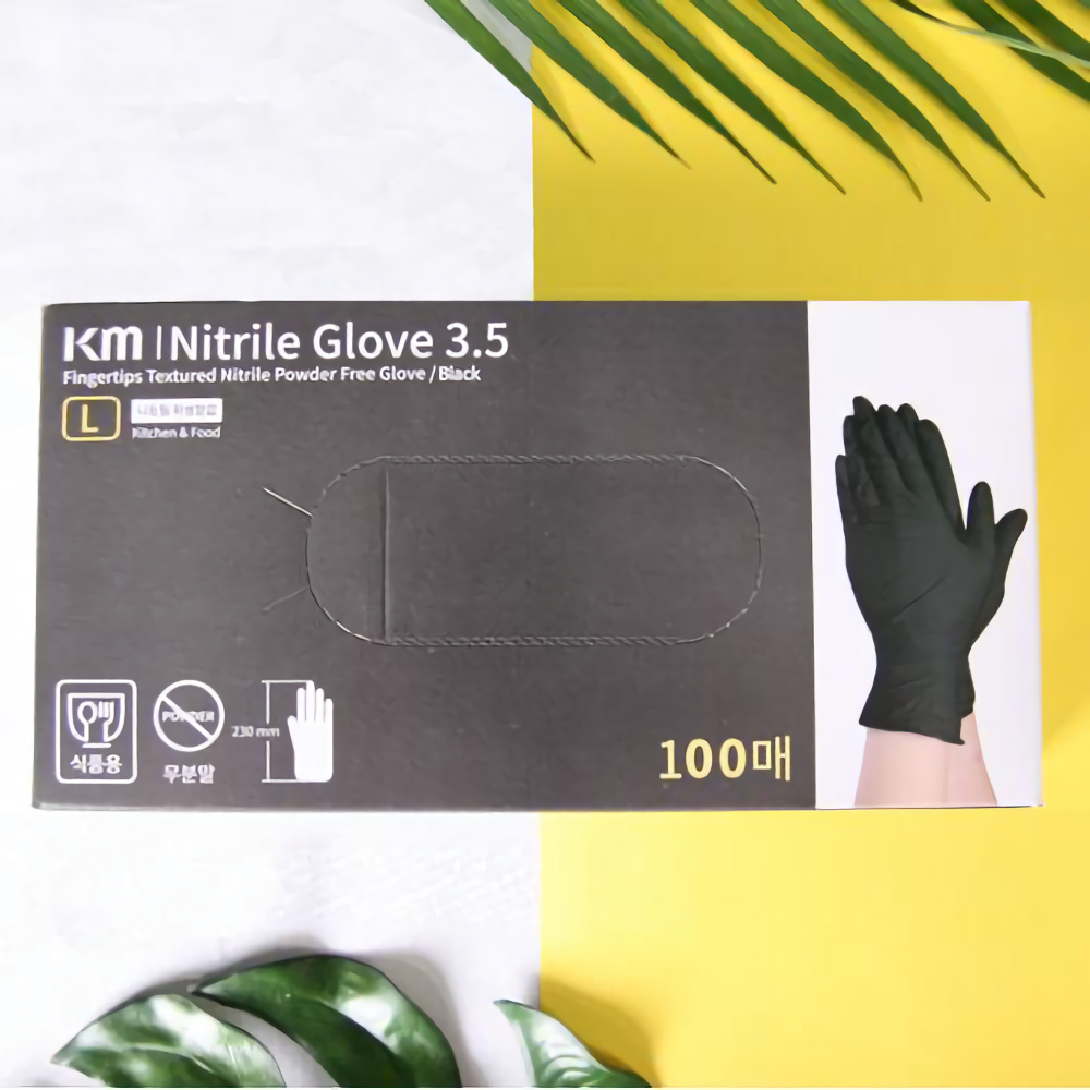 KM TECH, [BLACK 3.5g] 식품용 니트릴 글러브 FOOD GLOVE(식품용장갑)/ 파우더프리/ KFDA/FDA/CE 인증제품